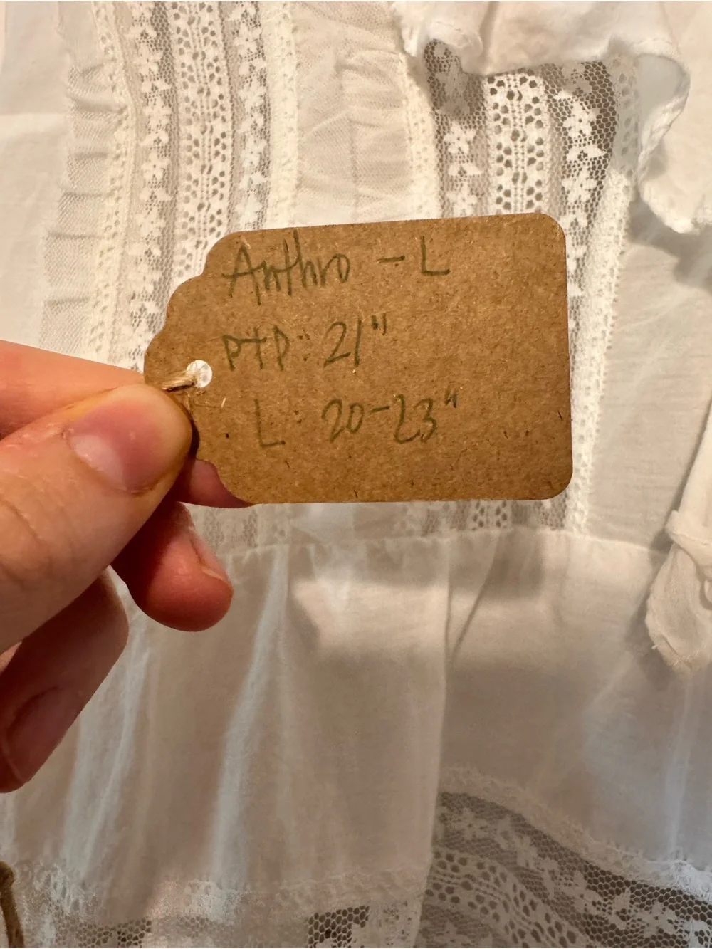 By Anthropologie Ruffled V-Neck Popover Blouse | White | Size: L